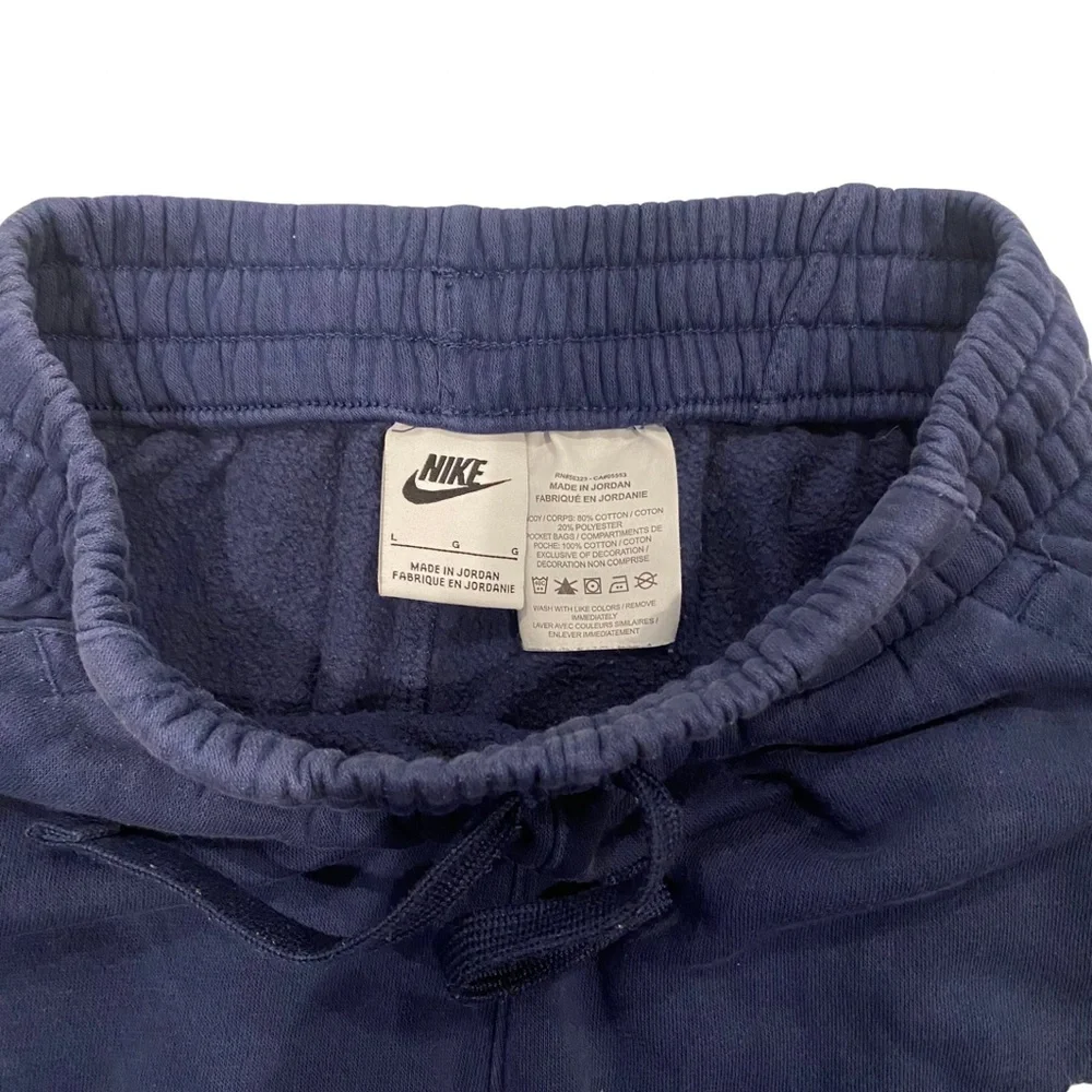 Nike Navy Fleece Sweatpants Elastic Cuffs Relaxed Fit Joggers - Large - Picture 4 of 4